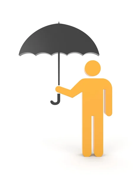 Άτομο με ομπρέλα — Φωτογραφία Αρχείου