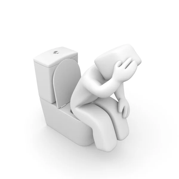 Person is sitting on the toilet bowl — Stock Photo, Image