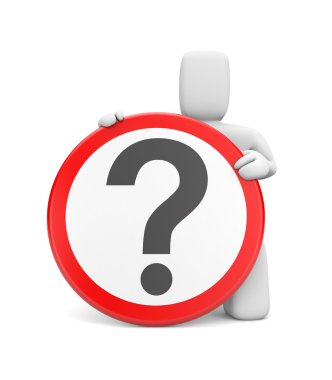 Person with question mark clipart