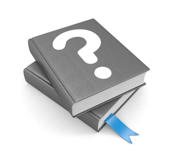 Books with question mark — Stock Photo, Image