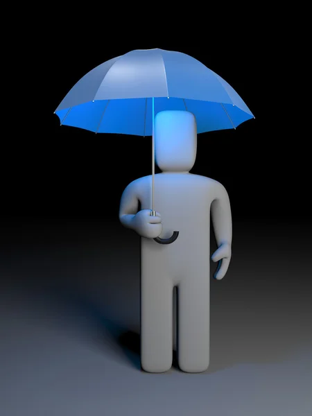 Man and umbrella — Stock Photo, Image