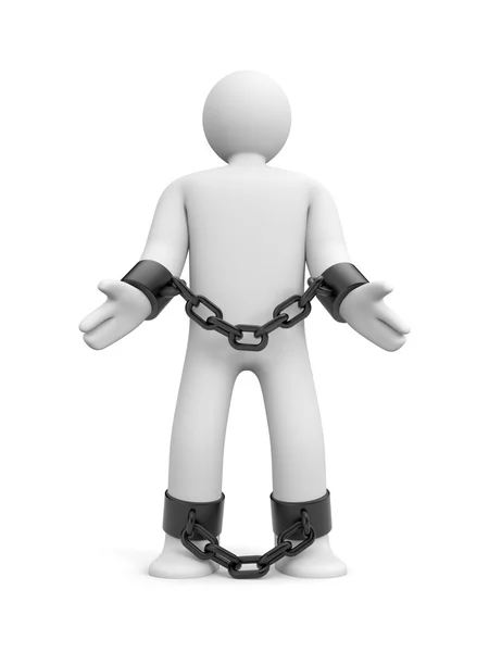 Man bound in chains — Stock Photo, Image