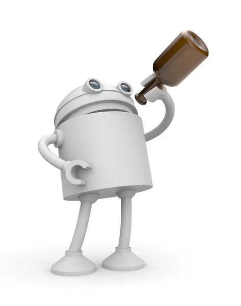 Robot dricker alkohol — Stockfoto