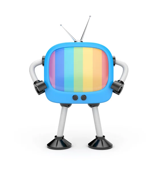 Robot de dibujos animados Tv — Foto de Stock