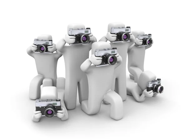 Paparazzi characters with cameras — Stock Photo, Image