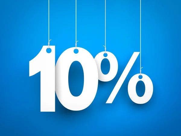 10 percent hanging on rope — Stock Photo, Image