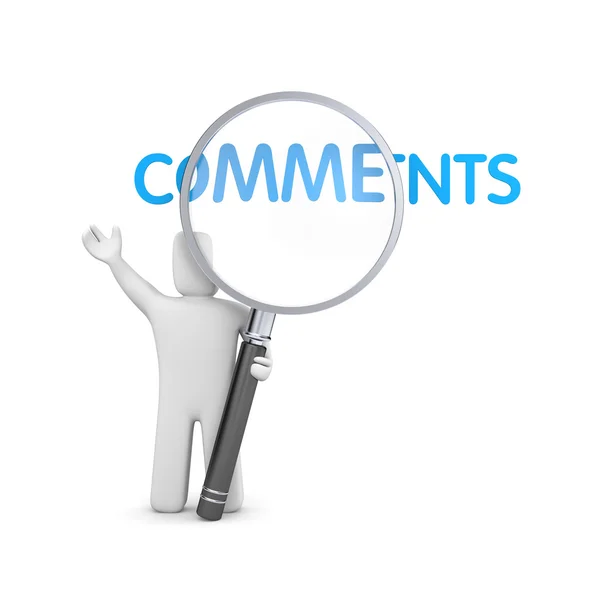 Person reads comments — Stock Photo, Image