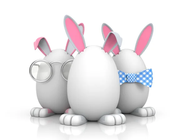 Grupo de conejos en huevos — Foto de Stock