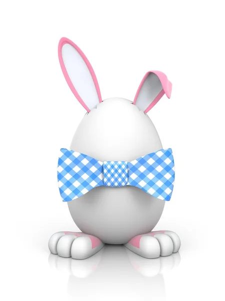 兔子在蝴蝶结的蛋 — 图库照片
