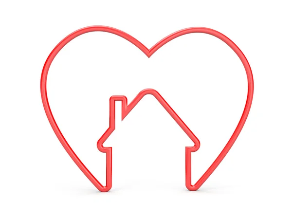 Heart with house shape — Stock Photo, Image