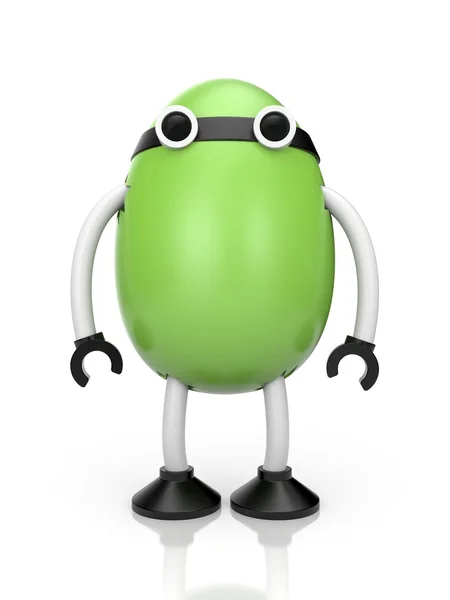 Green robot in the form of egg — Stock Photo, Image