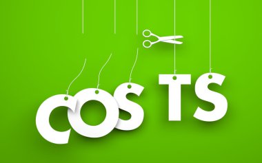 Scissors cuts word COSTS clipart