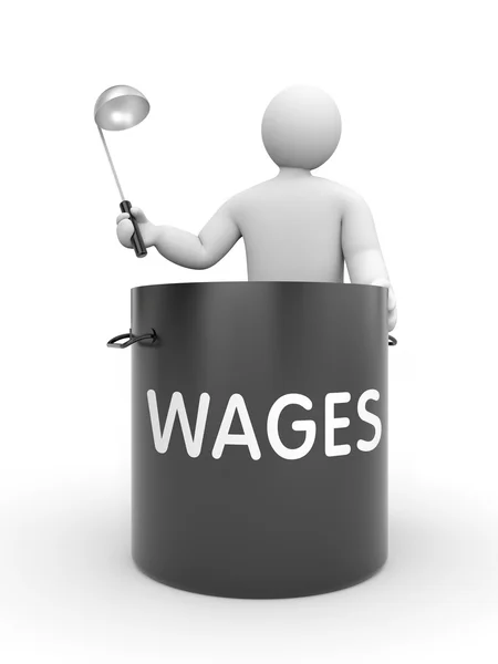 Fördelning av löner med löner Inskription — Stockfoto