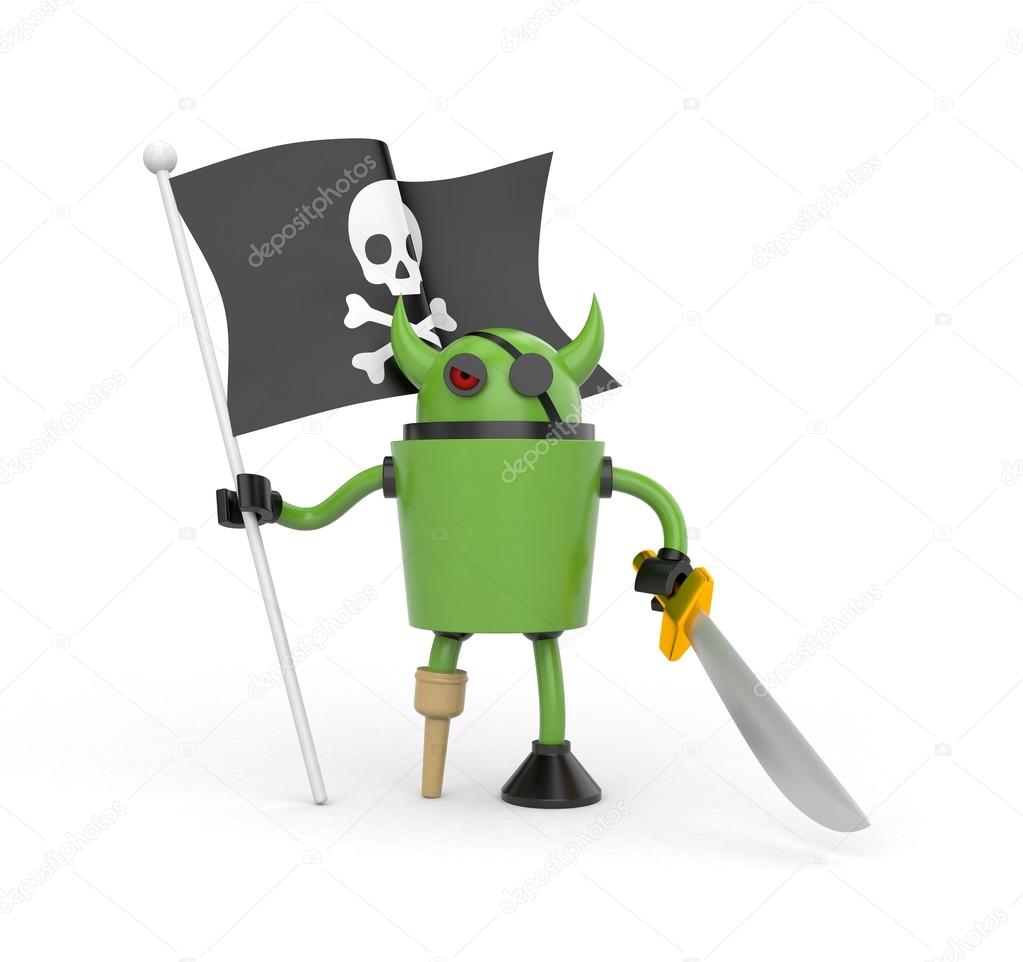 Green pirate with wooden leg