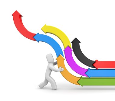 Beyaz adam renkli oklar