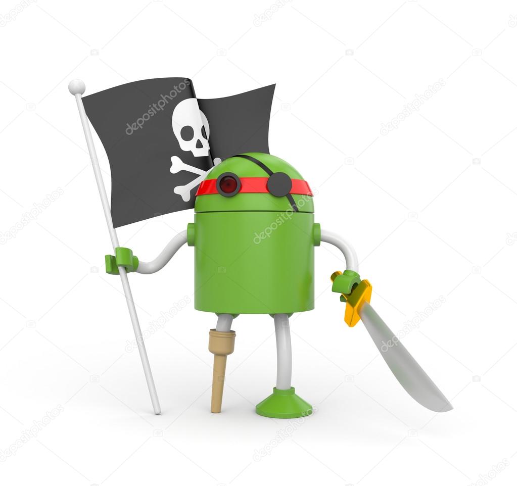 Green robot pirate