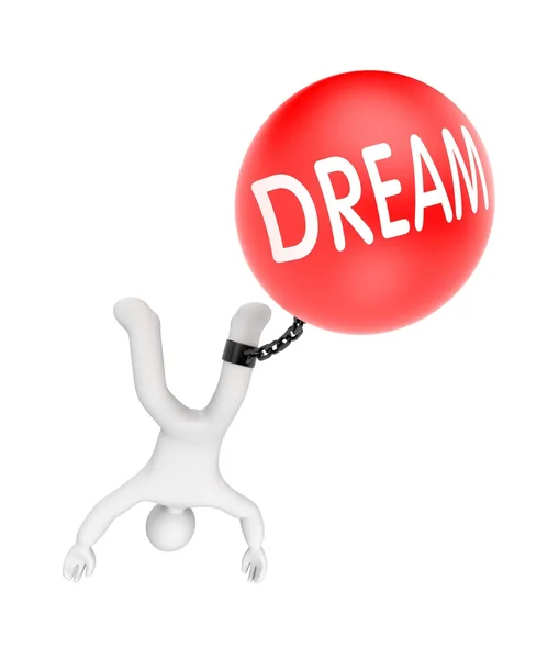 Balloon with words DREAM with man — Stock Photo, Image