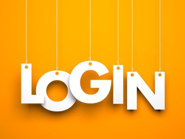 Word giriş halatlar üzerinde asılı 