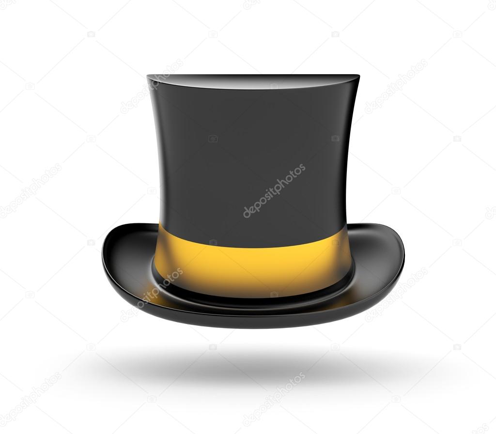 Black Top hat with gold stripe