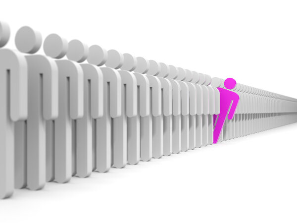 Разные изолированные люди
