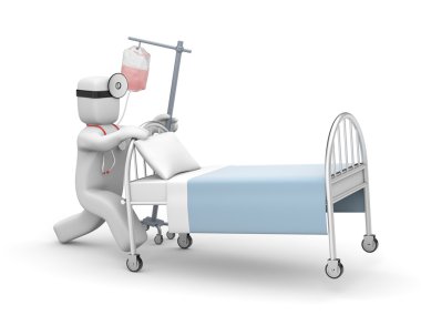 Yardım etmek için doktor çalışır