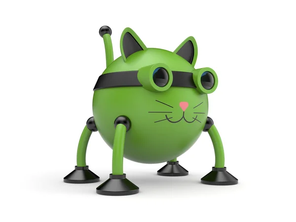 Grön katt robot — Stockfoto