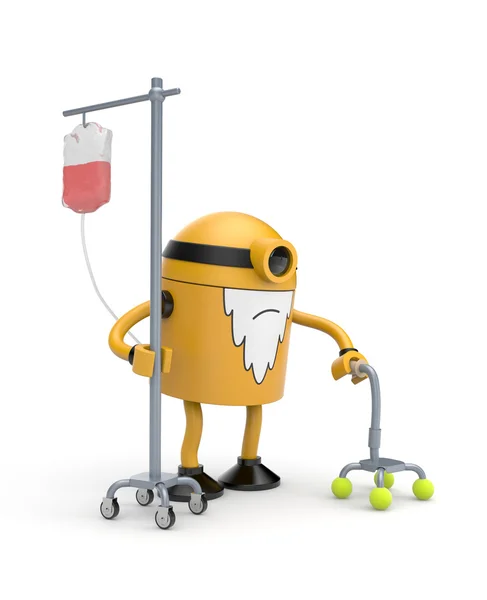 Old robot with dropper — Stock Photo, Image