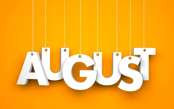 August - Wort auf den Seilen — Stockfoto