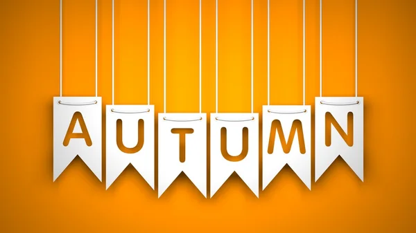 Herbstfahnen mit Buchstaben — Stockfoto