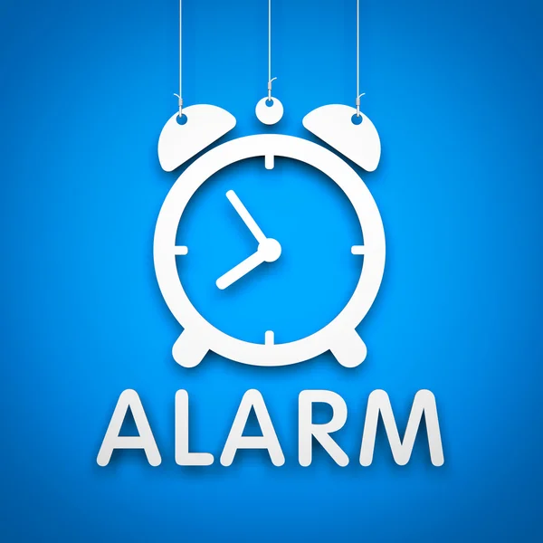 Alarm clock hanging on the string — Stock Photo, Image