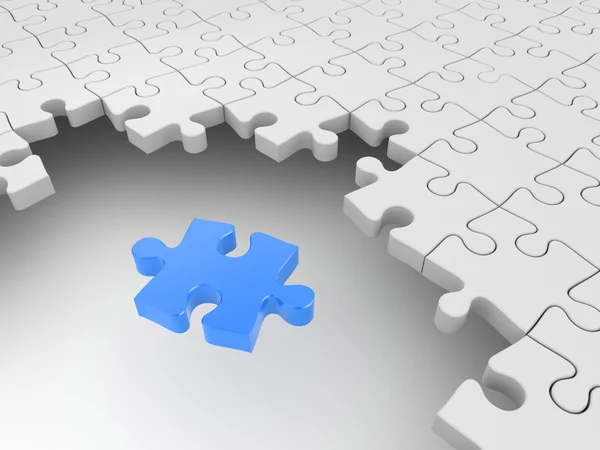 Success metaphor with Blue puzzle — Stok fotoğraf