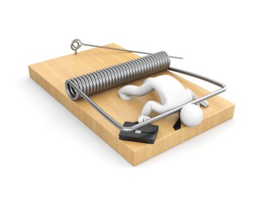 fare kapanı üzerinde 3D iş adamı