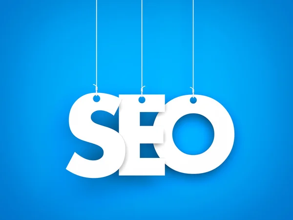 Seo word suspended by ropes — Stock Photo, Image