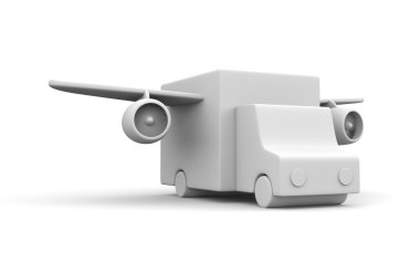 Kanatları ve türbinleri ile kamyon