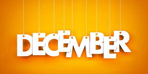 December tekst verkeerd-om — Stockfoto