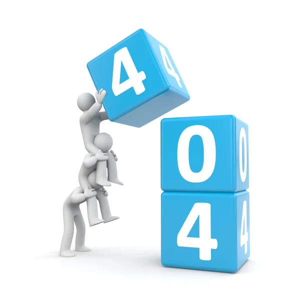 404 trabalho de equipa de erro — Fotografia de Stock
