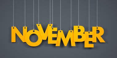November  - word hanging clipart