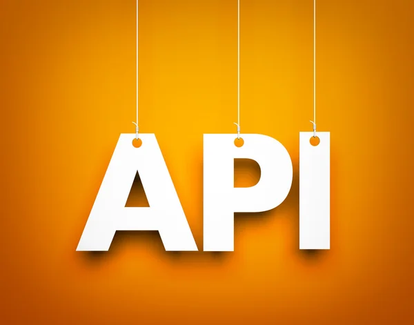 Слово API висит на строке — стоковое фото