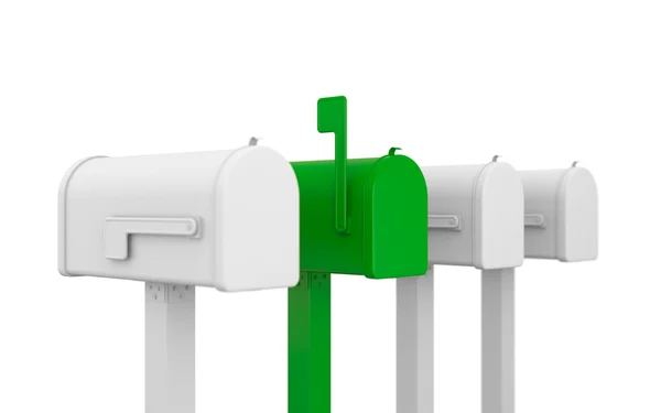 Czterech różnych skrzynek pocztowych — Zdjęcie stockowe
