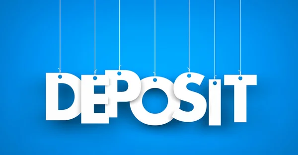 Deposit - word hanging on string — Stock Photo, Image