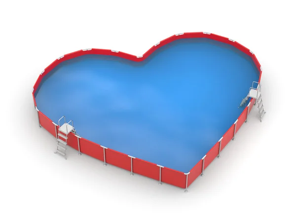 Zwembad in de vorm van hart — Stockfoto