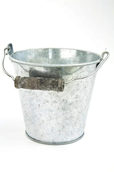 Galvanized bucket with handle — Stock Photo, Image