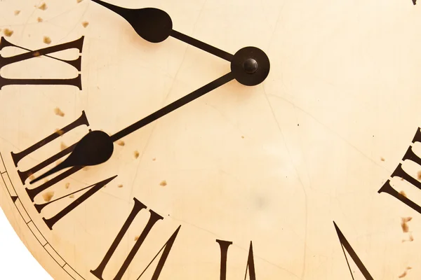 Fragment of an old clock face with Roman numerals — Stock Photo, Image