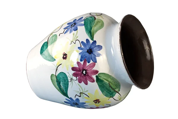 Ceramic vase with colorful floral — Stock Photo, Image