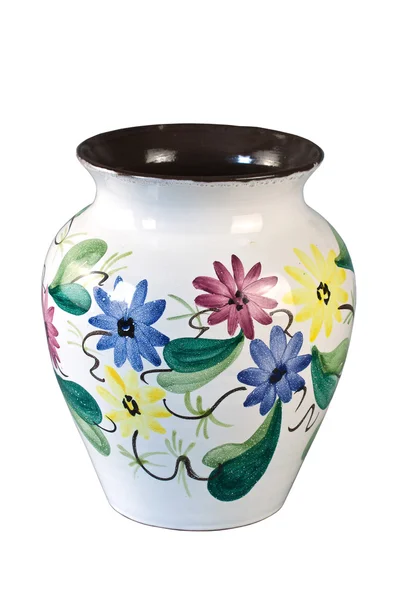 Ceramic vase with colorful floral — Stock Photo, Image