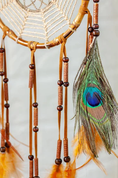 Dreamcatcher Ein Traditionelles Maskottchen Der Indianischen Folklore Selektiver Fokus Mit — Stockfoto