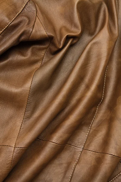 Detail der hellbraunen Lederbekleidung — Stockfoto