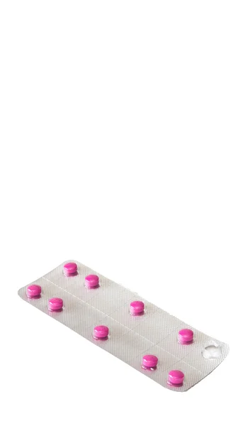 Blister with little pink pills — Stock Photo, Image