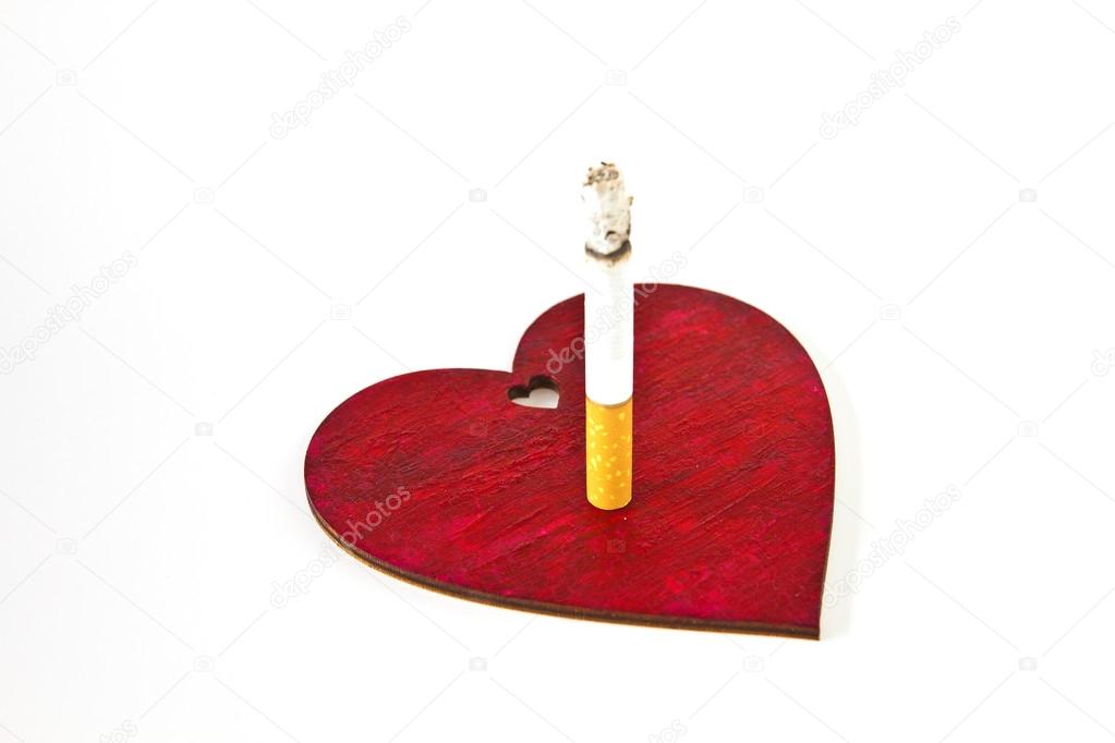 Red heart and cigarette