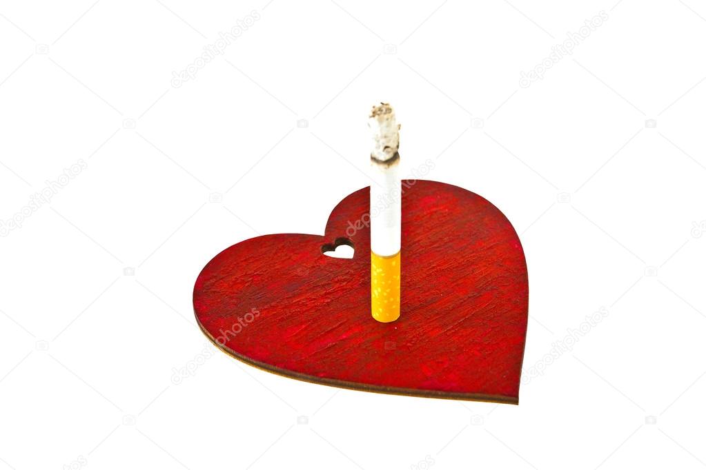 Red heart and cigarette